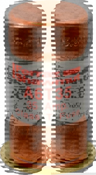 Cylindrical Fast-Acting Fuse: T, 35 A, 20.6 mm Dia